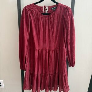 Express Burgundy Textured Blouse